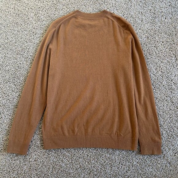 Burberry Mens Sz L Logo-embroidered 100% Cashmere Crew Neck Pullover Sweaters - Picture 8 of 14
